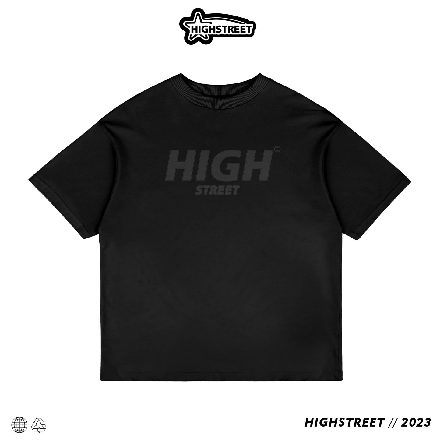 HIGH STREET WORLD TOUR T-SHIRT (BLACK/BLACK)