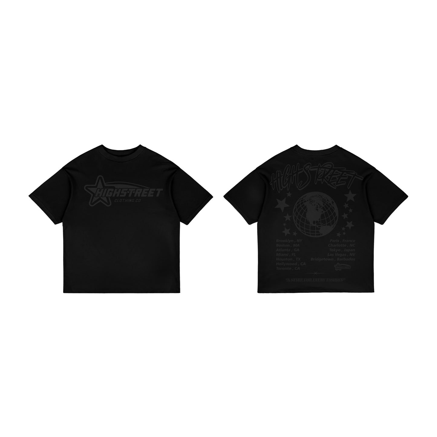 HIGH STREET T-SHIRT (BLACK/BLACK)