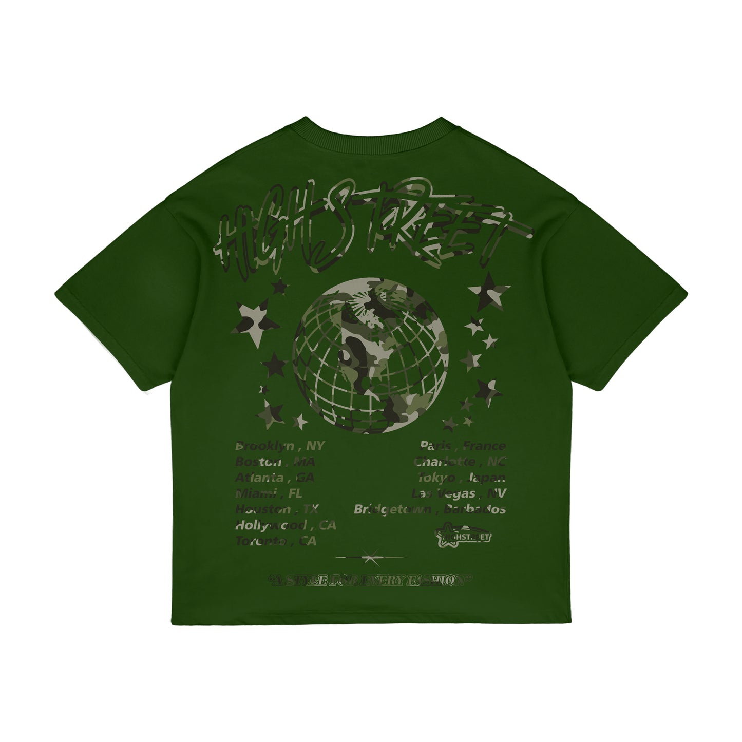 HIGH STREET T-SHIRT (GREEN/CAMO)