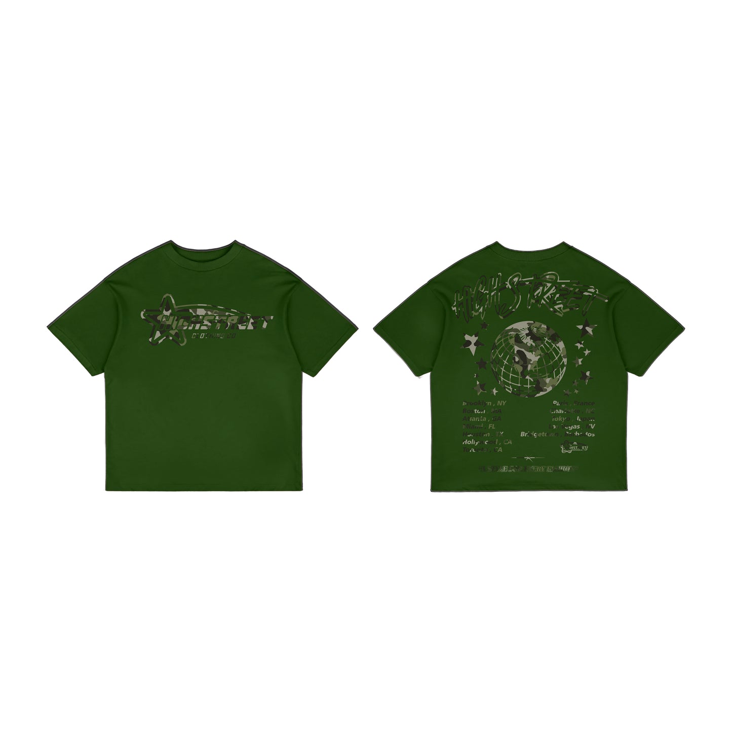 HIGH STREET T-SHIRT (GREEN/CAMO)