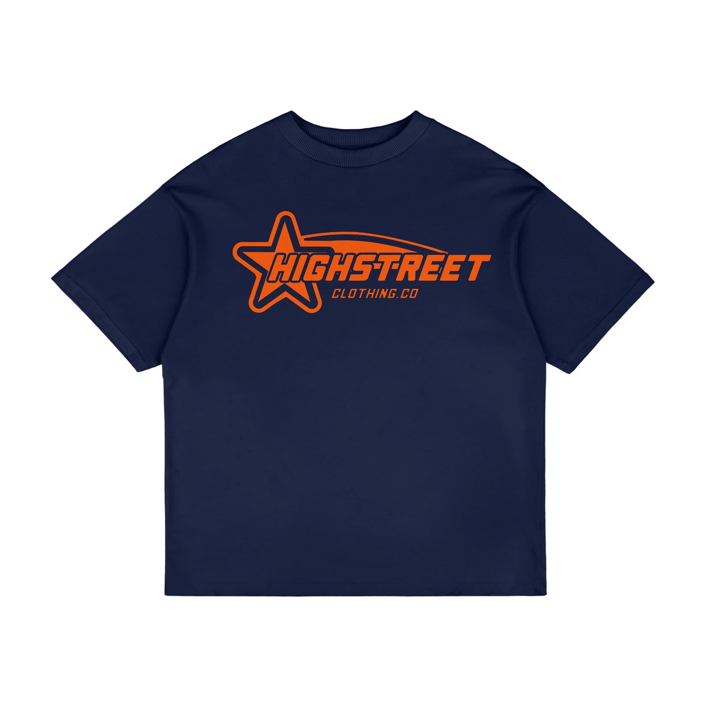 HIGH STREET T-SHIRT (NAVY/ORANGE)