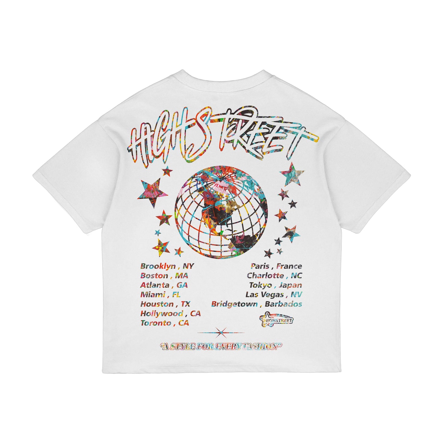 HIGH STREET T-SHIRT (WHITE/MULTI)