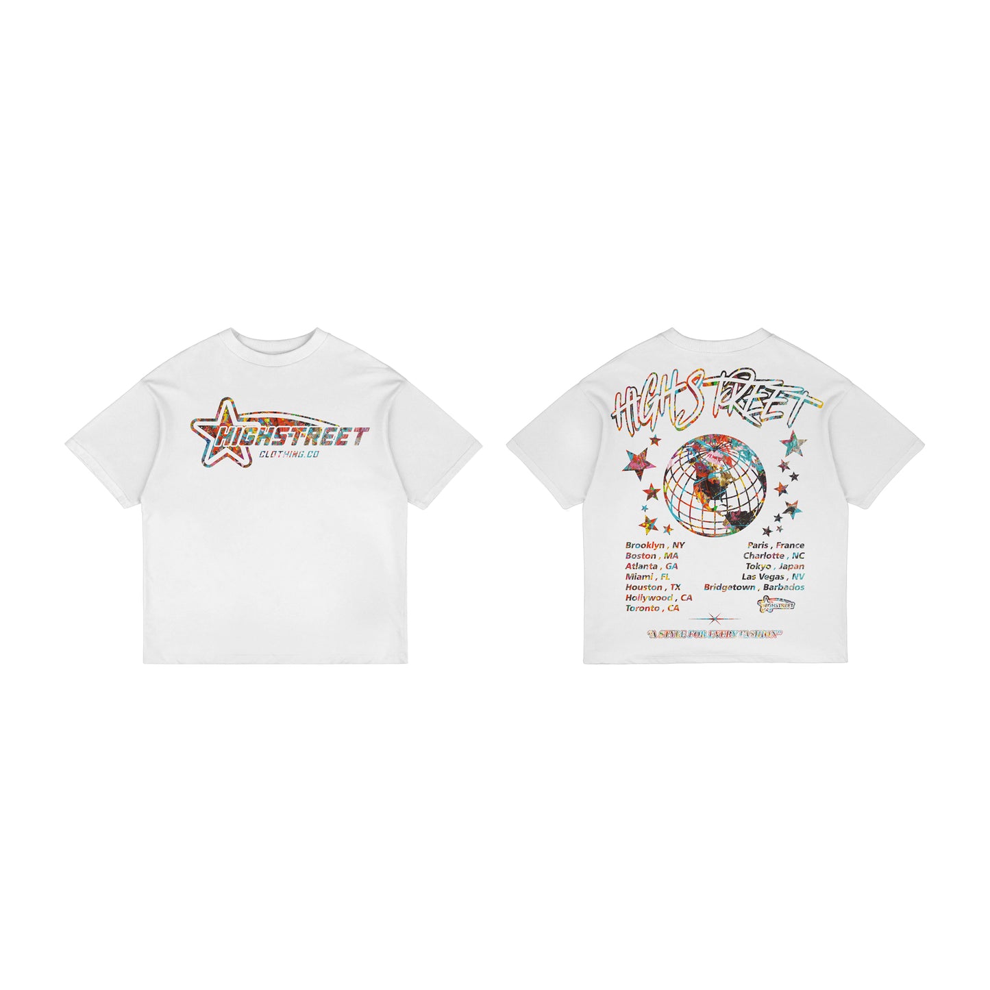 HIGH STREET T-SHIRT (WHITE/MULTI)